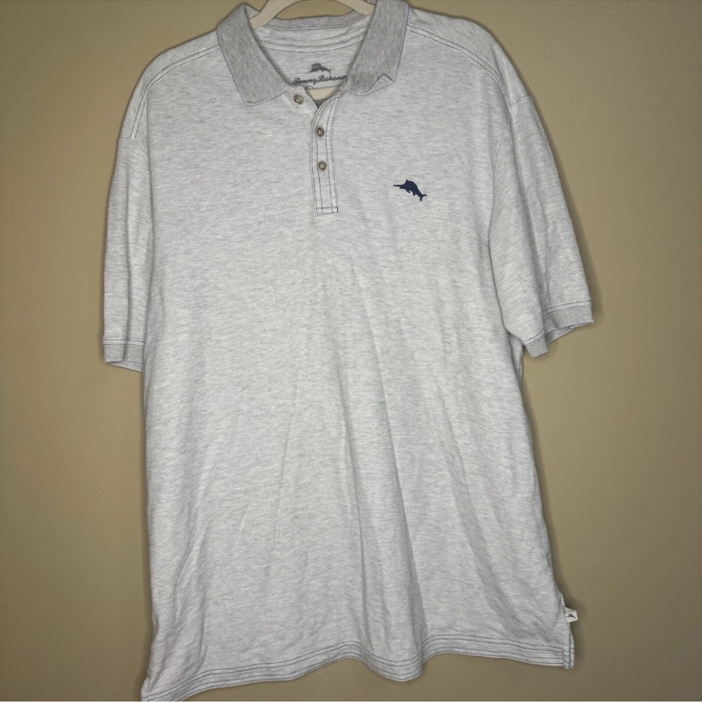 Tommy Bahama Shirt Mens XL Grey  Polo Si Pima Cotton Beachy Coastal Vibes T3